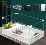 Acrylic Turtle Tank Aquarium With Quiet Water Pump, 3.96GALLONS, 360 View, E.... Fixed Price $63.97.