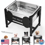 Tivray Elevated Dog Bowl 2.4 Gallon Adjustable Stainless Steel Water For. Fixed Price $53.17.