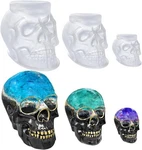 Resinworld Set Of Large + Medium Small 3D Skull Molds, Transparent. Fixed Price $14.16.