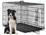 Dog Crate 48" Large Folding Metal Cage W/divider Tray Black. Fixed Price $62.89.