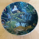 Opal House Mango Wood Footed Bowl Lacquered Resin Jungle Scene India 10. Fixed Price $22.99.