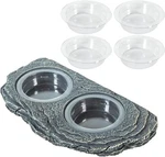 Reptizoo Reptile Magnetic Feeder Ledge, Double Bowl Food Dish With 6P.... Fixed Price $44.00.