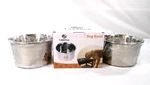 Dog Pet Feeder Lapensa You Get TW0 7 By 4.2 Stainless Steel Bowls.. Fixed Price $14.79.