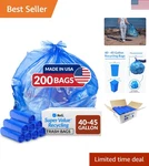 Bulk Value Blue Trash - 45 Gallon Recycling Bags, 200 Count Quality Liners. Fixed Price $112.11.