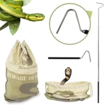 Large Snake Drawstring Bag Reptile Catching+retractable Hook Handle Tongs. Fixed Price $12.99.