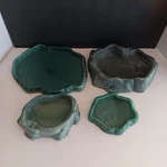 Reptile Food & Water "dishes". 4 Pc. Set By Rock. Bxlg.. Fixed Price $20.00.