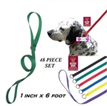 48PC Pet No Slip Kennel 1 In X 6 Ft Lead Quickfit Nylon Leash Animal Dog Control. Fixed Price $116.99.