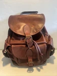 Custom Hide Genuine Leather Brown Rucksack Original Backpack Made Usa $669. Fixed Price $489.00.