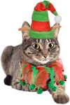 Vehomy Cat Christmas Costume Elf Hat And Bell Collar Xmas Pet Medium, Red. Fixed Price $22.31.