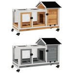 Pawhut Wooden Rabbit Hutch With Wheels For Small Animals, Guinea Pig. Fixed Price $114.99.