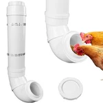 Bouticol Automatic Chicken Feeder With 2 Covers Duty Pvc Pipe No Waste White. Fixed Price $35.94.