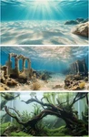 Comsun Pack Aquarium Background 36X18 Inch Polyester Fish Tank Undersea Scene. Fixed Price $19.99.