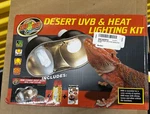 Zoo Med Desert Uvb & Heat Lighting Kit Combo Deep Dome Reptile Reptisun Lamp New. Fixed Price $49.99.