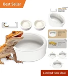White Ceramic Reptile Feeding Bowl, 2.75IN Anti-escape Dish Ideal For Small Pets. Fixed Price $8.54.