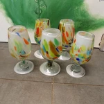 Hand Blown Mexican Tequila Shot Glasses W/ Confetti Design (set Of 5). Fixed Price $29.99.