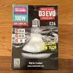 Arcadia D3 Evo Mercury Vapour Basking Lamp 100W E26 Uv-a Uv-b Ir. Fixed Price $35.50.