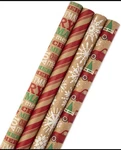 4 Hallmark Christmas Wrapping Paper Bundle With Cut Lines On Reverse 12. Fixed Price $10.39.