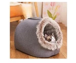 Tan Cat Dog Bed Cave Small Animal Shelter With Removable Cushion Indoor Cozy. Fixed Price $29.99.