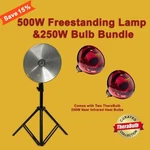 500W Freestanding Ir Heat Lamp & 250W Bulb Bundle 120V Usa Canada. Fixed Price $185.99.