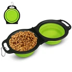 Pneuically Collapsible Silicone Cat And Dog Travel BOWLS,2 In 1 Green. Fixed Price $19.78.