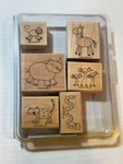 Stampin Up Zoofari Animals Mounted Rubber Stamps Set Snake Rhino Monkey. Fixed Price $8.99.
