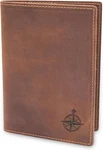 Wanderings Leather Travel Wallet With Passport Holder - 5.5" X 4" Brown. Fixed Price $35.29.