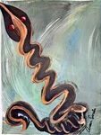 Original Painting Pet Reptile Lucky Snake Expressionism 9X12 Fine Art Home Decor. Fixed Price $84.22.