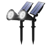 T-sun Solar Spotlights Outdoor, 2 Pack White Led Assorted Colors Sizes. Fixed Price $24.76.