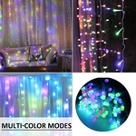 Solhice Led Curtain Lights Outdoor 20FT X10FT Color Changing, 480 Plug. Fixed Price $19.95.