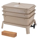 WN53 4-TRAY Worm Composting Bin Kit With Coco Coir Brick For Recycling Food W.... Fixed Price $127.71.