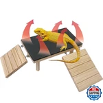 Gxsdj Bearded Dragon Basking Platform,wooden Reptile Cave Hideout With Heat Stor. Fixed Price $53.83.