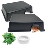 Hamiledyi Reptile Box 4 Pcs Leopard Gecko Snake Hideout Black. Fixed Price $24.18.