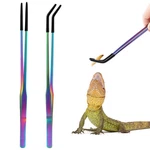 Oliiss Stainless Steel Reptile Feeding Tongs With Rubber Tip - 10.6 Straight .... Fixed Price $16.99.