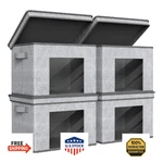Univivi 4-PACK Large Foldable Fabric Storage Bins W/lids 17X12X12, Gray. Fixed Price $66.64.