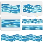 Mayjoydiy 3PCS Waves Stencil Template 11.7 8.3INCH Large Sea Ocean. Fixed Price $15.63.
