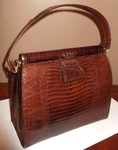 Vtg Bellestone Brown Lizard Snake Reptile 1950'S Top Handle Satchel Purse Nice!. Fixed Price $89.99.