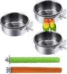 Pinvnby Bird Feeding Dish CUPS,5.5X2.0 Inches Parrot Stainless Steel Water. Fixed Price $22.99.